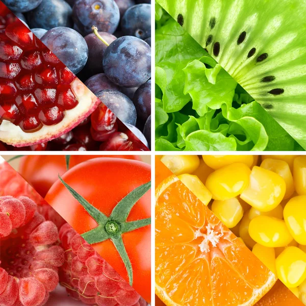 Fresh fruits, berries and vegetables — Stock Photo, Image