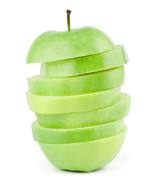 Pilha de fatias verdes de maçã — Fotografia de Stock