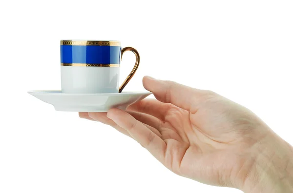Hand holds cup — Stock Photo, Image