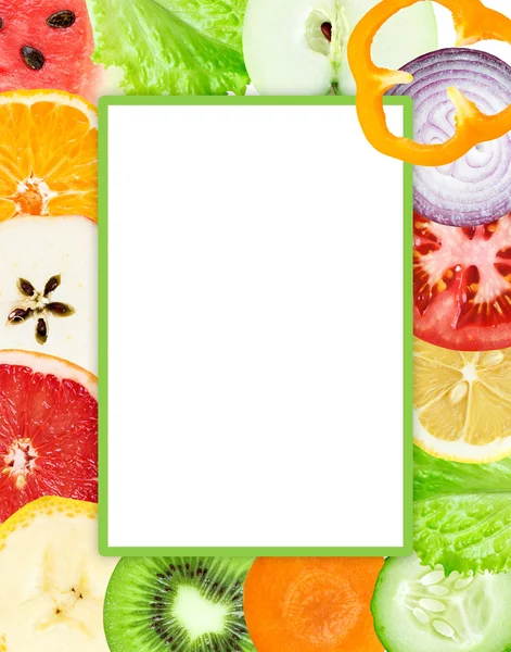 Collection of fruit and vegetable slices — Stock Photo, Image