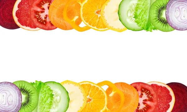 Color fruit and vegetable slices