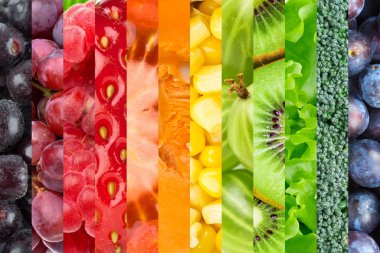 Meyve ve sebze ile kolaj