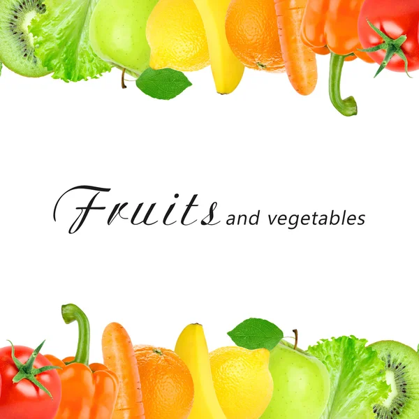 Fresh color fruits and vegetables — Stock Photo, Image