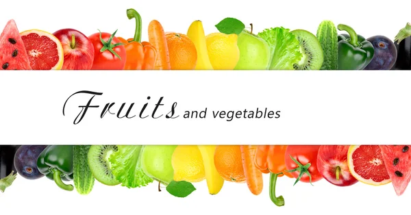 Fresh color fruits and vegetables — Stock Photo, Image