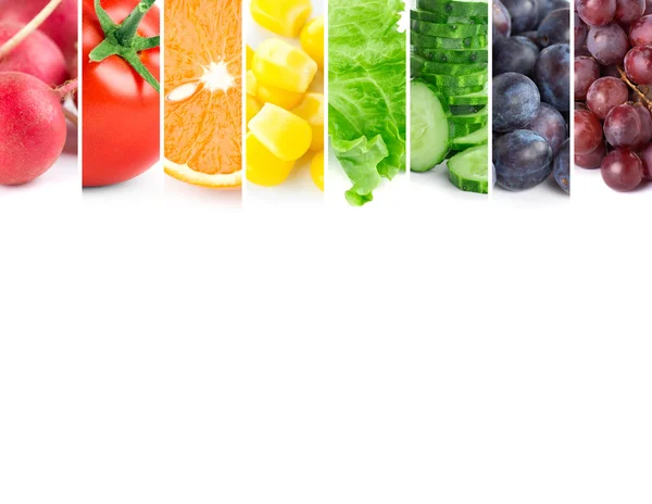 Fresh color fruits and vegetables — Stock Photo, Image