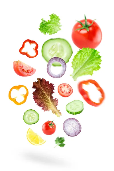 Falling fresh vegetables — Stock Photo, Image