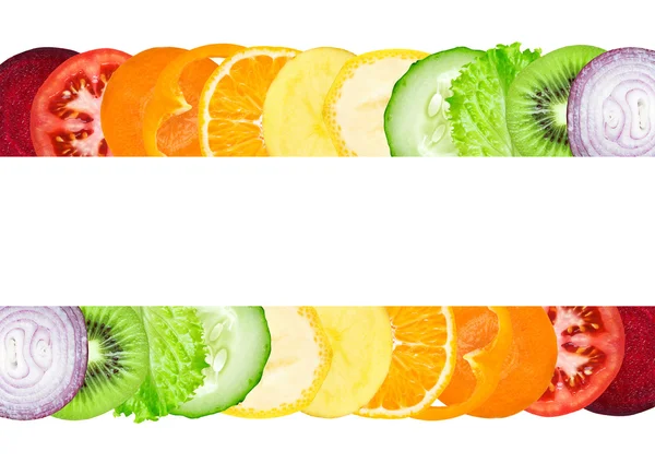 Rodajas de frutas y verduras de color fresco —  Fotos de Stock