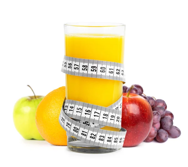 Juice with color fruits — Stock Photo, Image