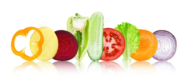 Mixed vegetables on white — Stock Photo, Image