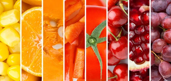 Fondo con frutas, bayas y verduras — Foto de Stock