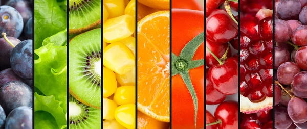 Background of fruits, berries and vegetables — Stock Photo, Image