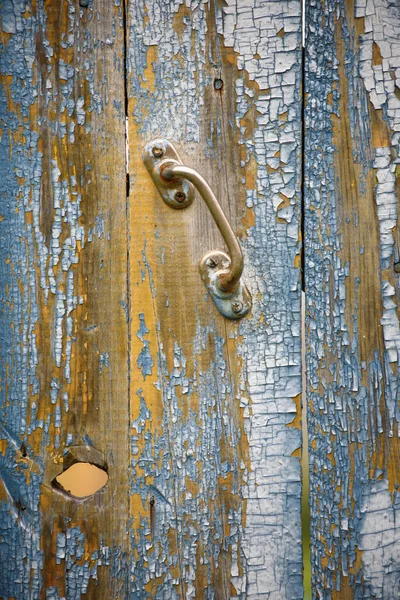 Close Background Wooden Boards Peeling Cracked Paint Time Time — Stock Photo, Image