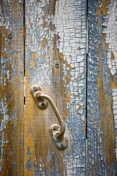 Close Background Wooden Boards Peeling Cracked Paint Time Time — Stock Photo, Image