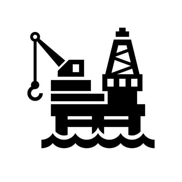 Oil Platform Icon on White Background. Vector — Stock Vector