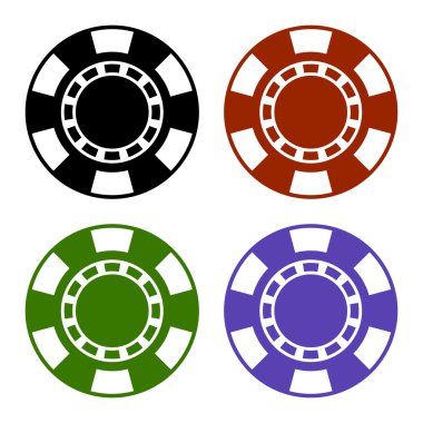 Boş renk Casino Poker fiş seti. Vektör