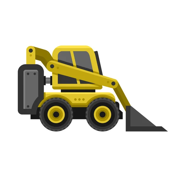 Bobcat Machine Icon. Flat Style Design. Vector — Stock Vector