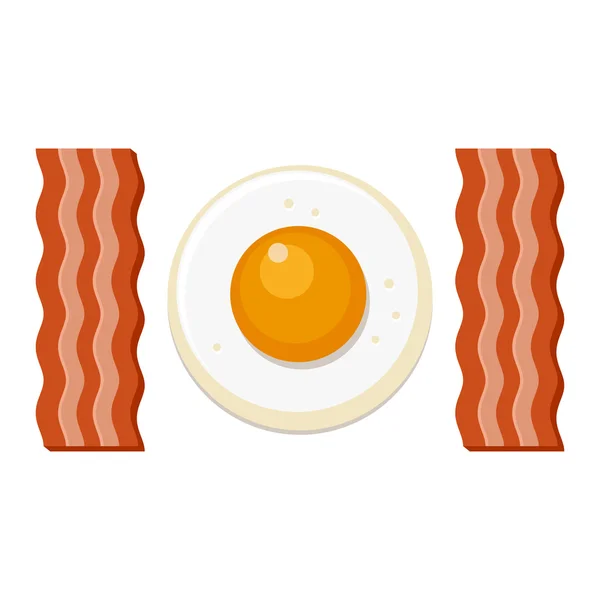 Fried Egg and Slices of Bacon. Vector — Stock Vector