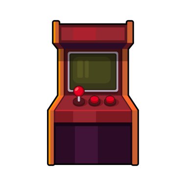 Classic Arcade Machine. Old Style Gaming Cabinet. Vector clipart
