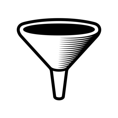 Beyaz arka plan üzerinde filtre darboğaz simgesi. Vektör