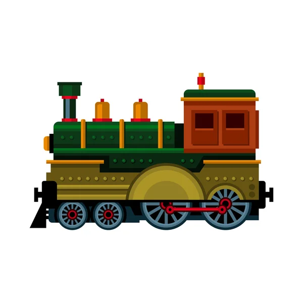 Retro Train. Steam Locomotive Icon. Vector — Stock Vector