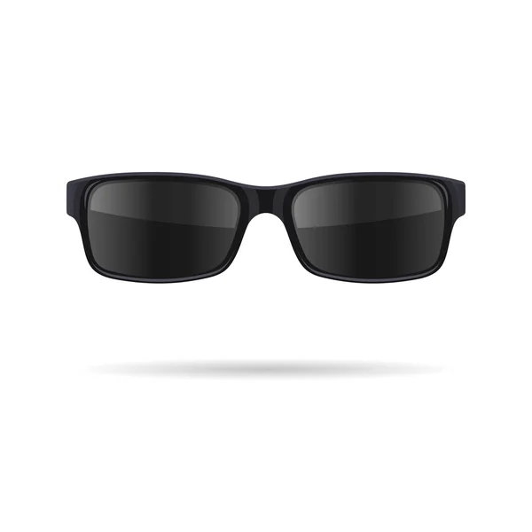 Óculos de sol com óculos pretos em fundo branco. Vetor —  Vetores de Stock