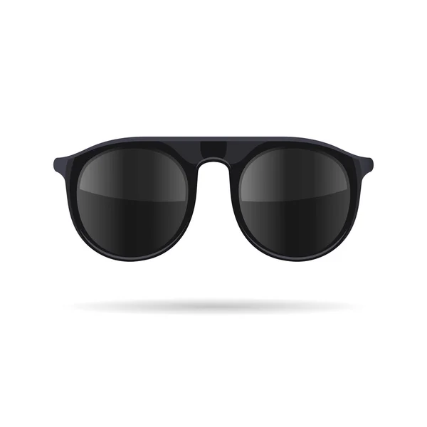 Óculos de sol com óculos pretos em fundo branco. Vetor — Vetor de Stock