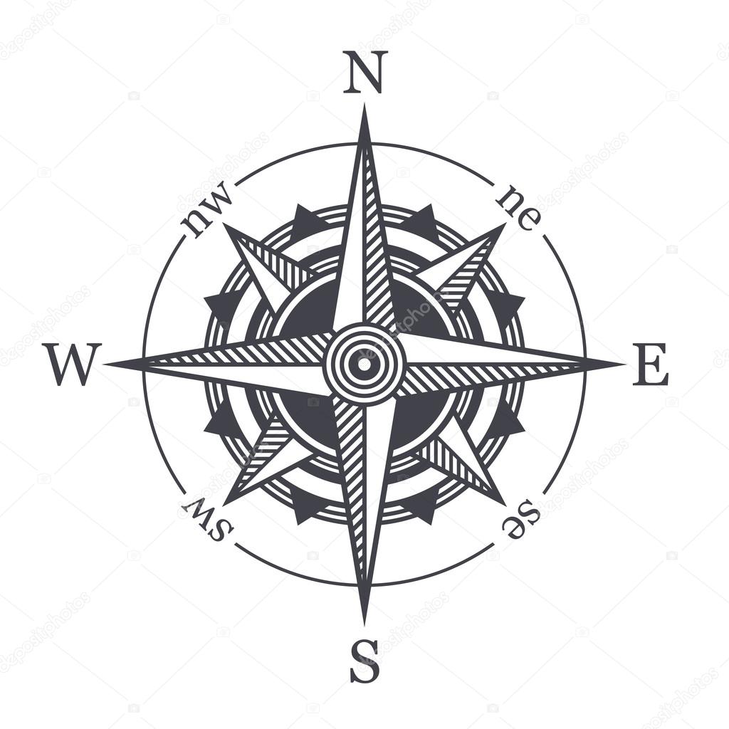 Online compass on a white background Royalty Free Vector