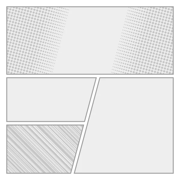 Komiks pop art stylu prázdné rozložení šablony s tečkami vzorek pozadí vektor — Stockový vektor