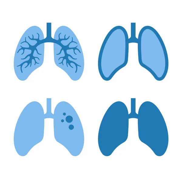 Human Lung Icons Set — Stock Vector
