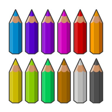 Renkli kalemler. Vektör