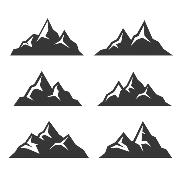 Iconos de montaña sobre fondo blanco. Vector — Vector de stock