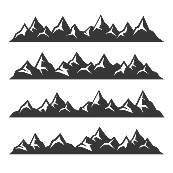 Mountain Icons Set on White Background. Vector — Stock Vector