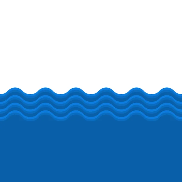 Blue Sea Wave Seamless Background. Vector — Stock Vector
