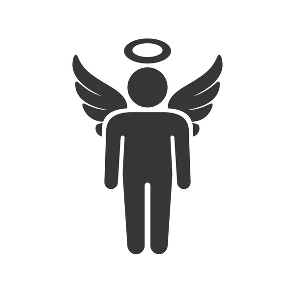 Sylwetka anioła Logo. Człowiek z znak skrzydła. Wektor — Wektor stockowy