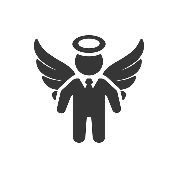 Empresario con logo Wings. Silueta de ángel. Vector — Vector de stock