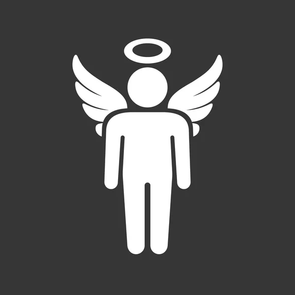 Sylwetka anioła Logo. Człowiek z znak skrzydła. Wektor — Wektor stockowy