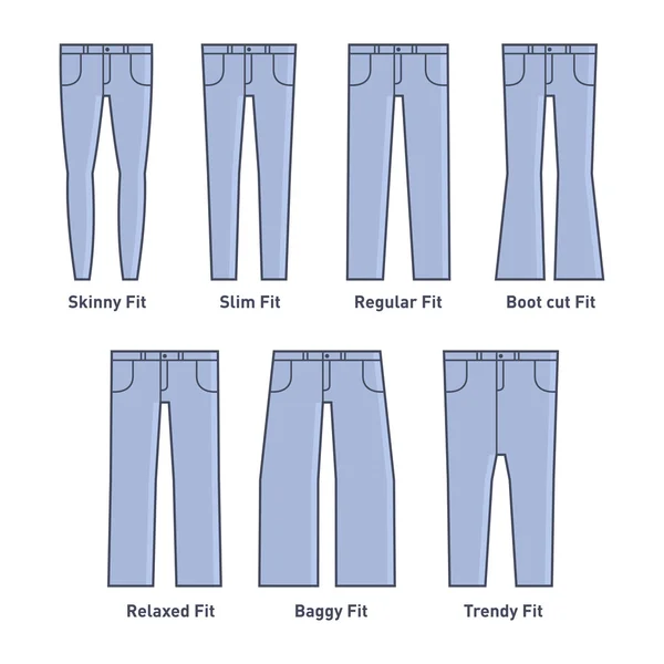 Vrouwen Jeans typen Set — Stockvector