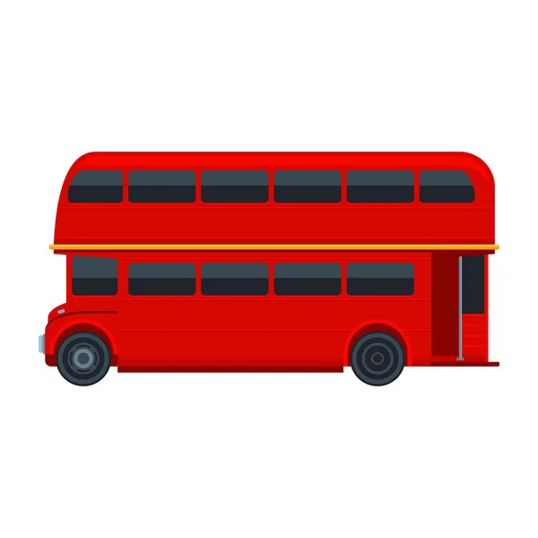 Roter Londoner Doppeldeckerbus isoliert auf weißem Hintergrund. Vektor — Stockvektor