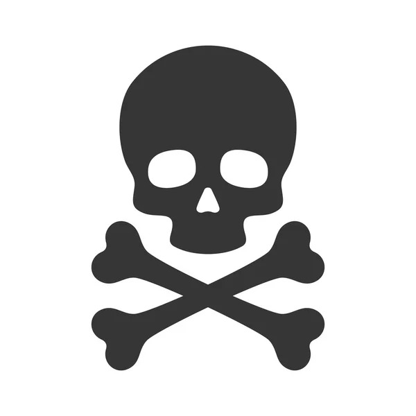 Skull and Crossbones Icon on White Background. Vector — Stock Vector