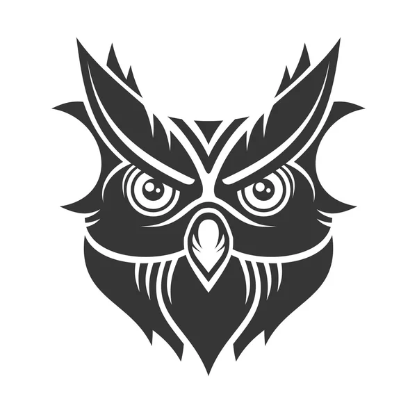 Owl. Hipster Simple Style Logo on White Background. Vector — Stock Vector