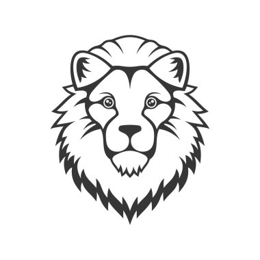 Aslan logosu beyaz arka plan üzerinde kafa. Vektör