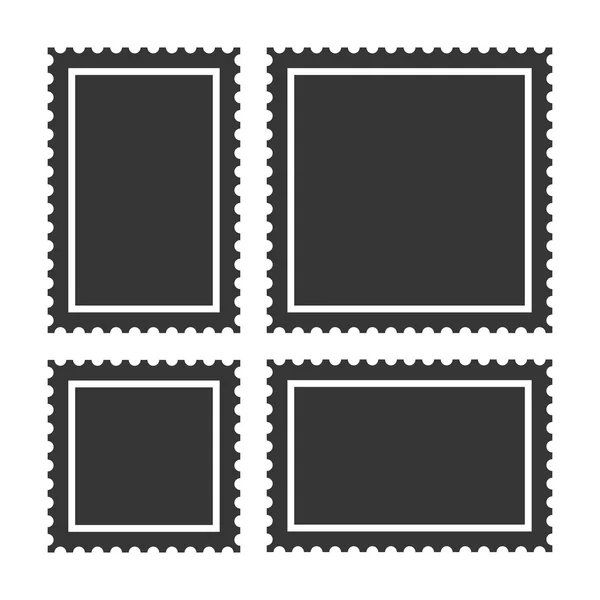 Blank Postage Stamps Set on White Background. Vector — Stock Vector