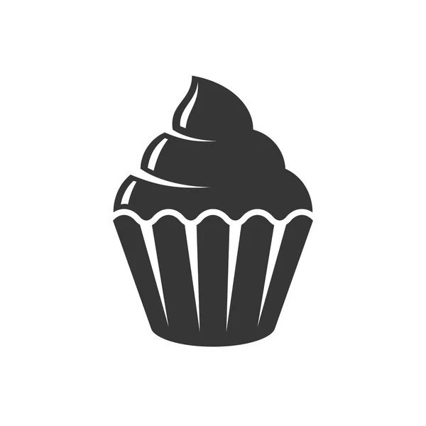 Muffin Cupcake pictogram op witte achtergrond. Vector — Stockvector