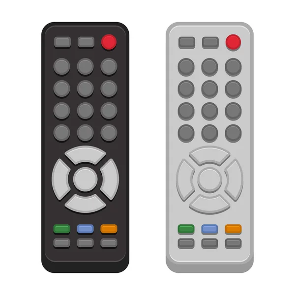 TV Remote Control Set no fundo branco. Vetor —  Vetores de Stock