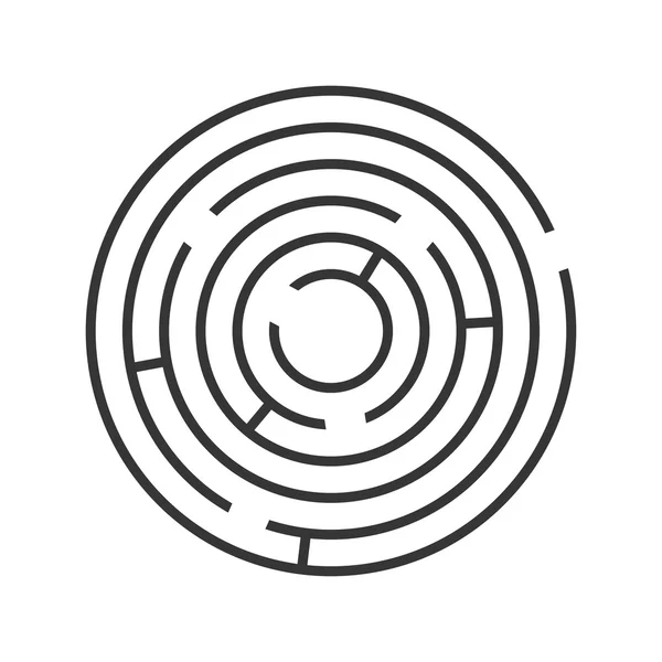 Circle Ring Maze on White Background. Vector — Stock Vector