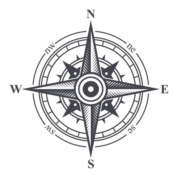 Icona Wind Rose o Compass su sfondo bianco. Vettore — Vettoriale Stock