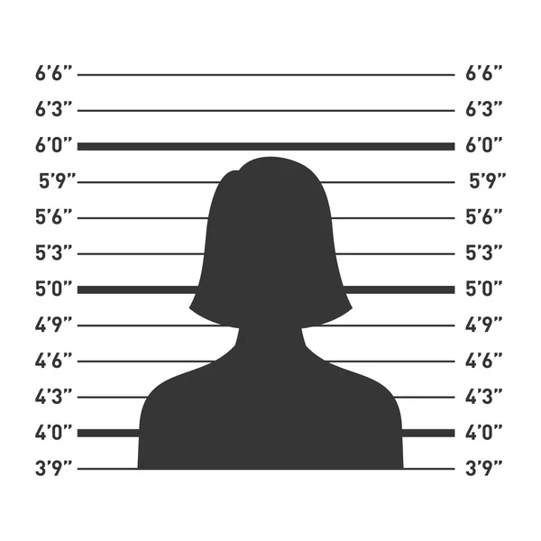 Police lineup with Woman Silhouette. Vecteur — Image vectorielle