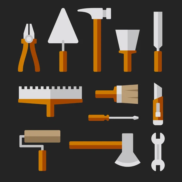Conjunto de herramientas para reparación del hogar. Vector — Archivo Imágenes Vectoriales