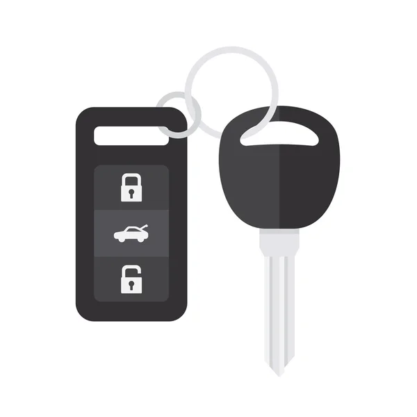 Car Key with Remote Control. Vector — Stock Vector