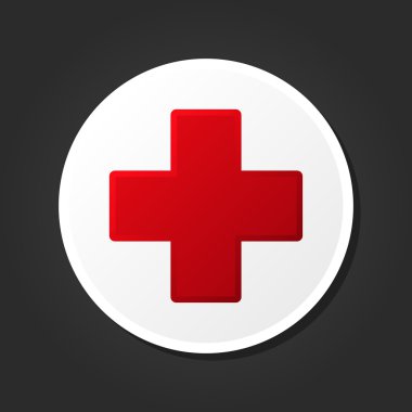 İlk yardım sağlık işareti simgesi. Vektör